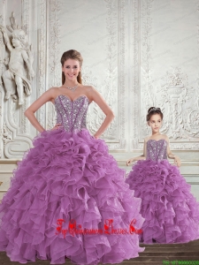 Most Popular Beading and Ruffles Princesita Dress in Light Purple